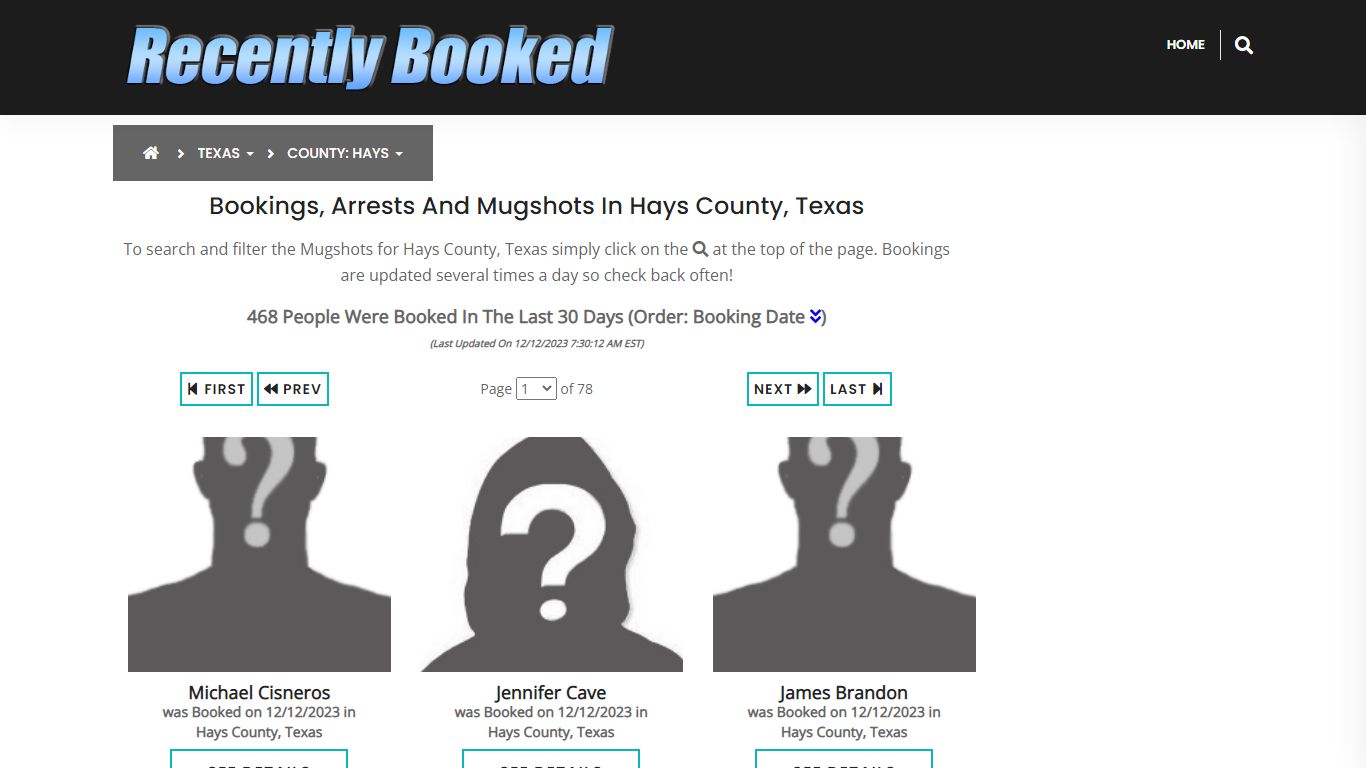 Recent bookings, Arrests, Mugshots in Hays County, Texas - Recently Booked