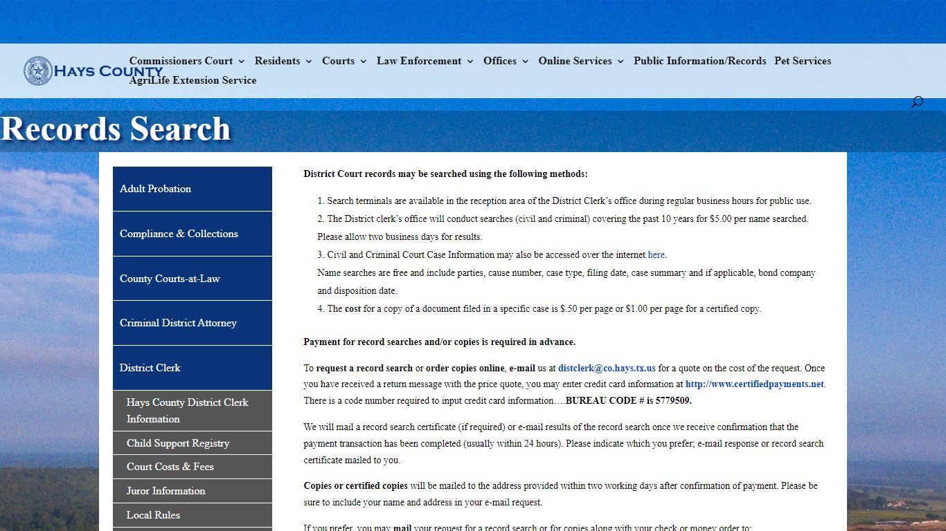 Records Search - Hays County